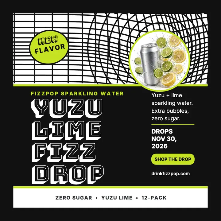 Fizzpop yuzu lime drop op art post template