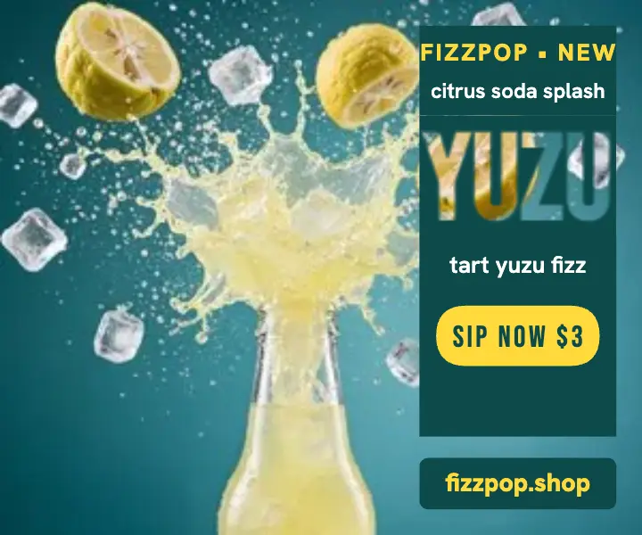 Fizzpop Yuzu soda splash medium ad template