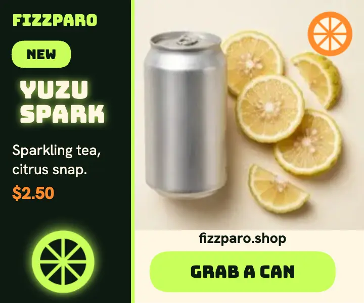 Fizzparo yuzu sparkling tea glow ad template