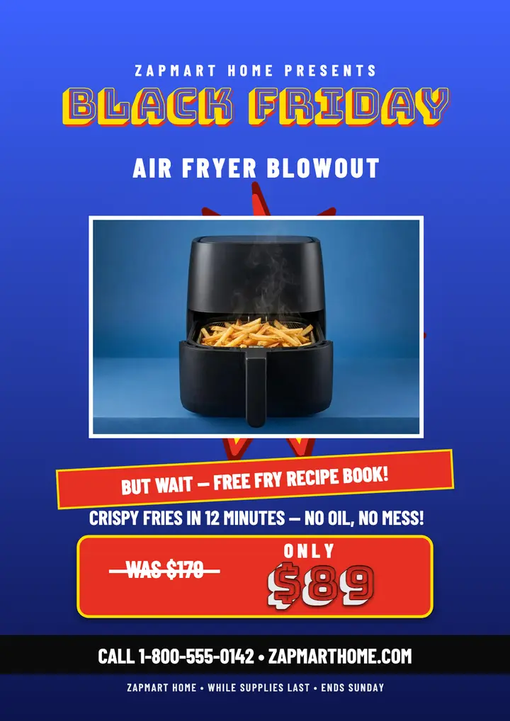 Zapmart Home Black Friday air fryer flyer template