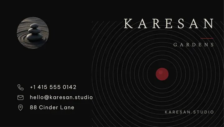 Zen garden designer business card template