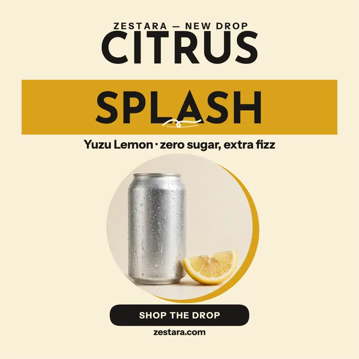Zestara citrus fizz launch post template
