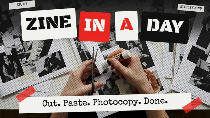 Staplehound zine in a day YouTube thumbnail template
