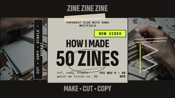 Papercut Club zine making grunge thumbnail template