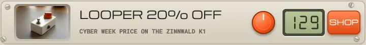 Guitar looper pedal sale leaderboard ad, hardware faceplate template