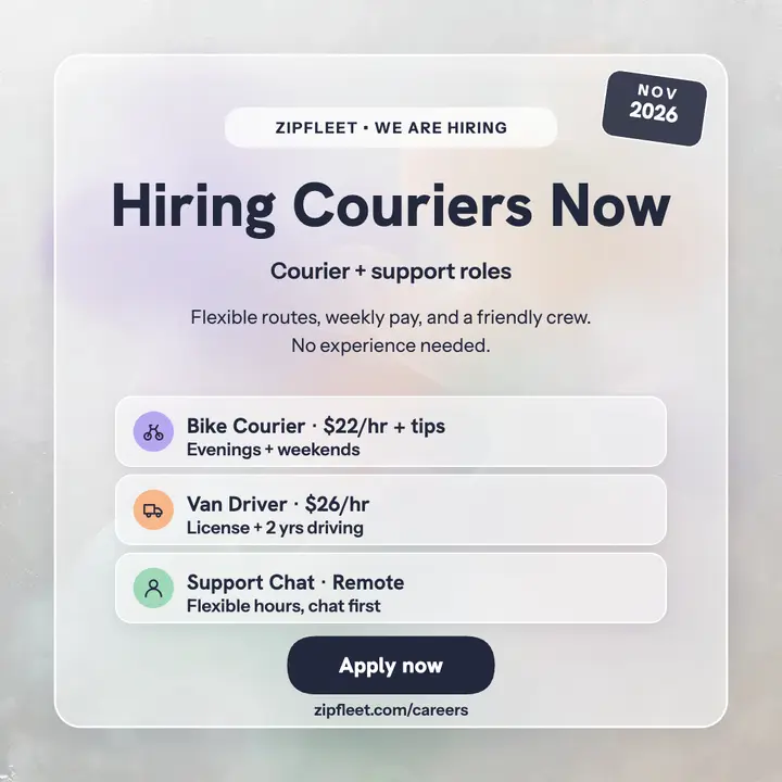 Zipfleet frosted glass hiring post template