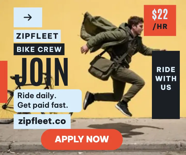 Zipfleet bike crew jump hiring ad template