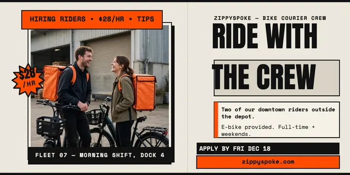 Zippyspoke courier crew hiring post template
