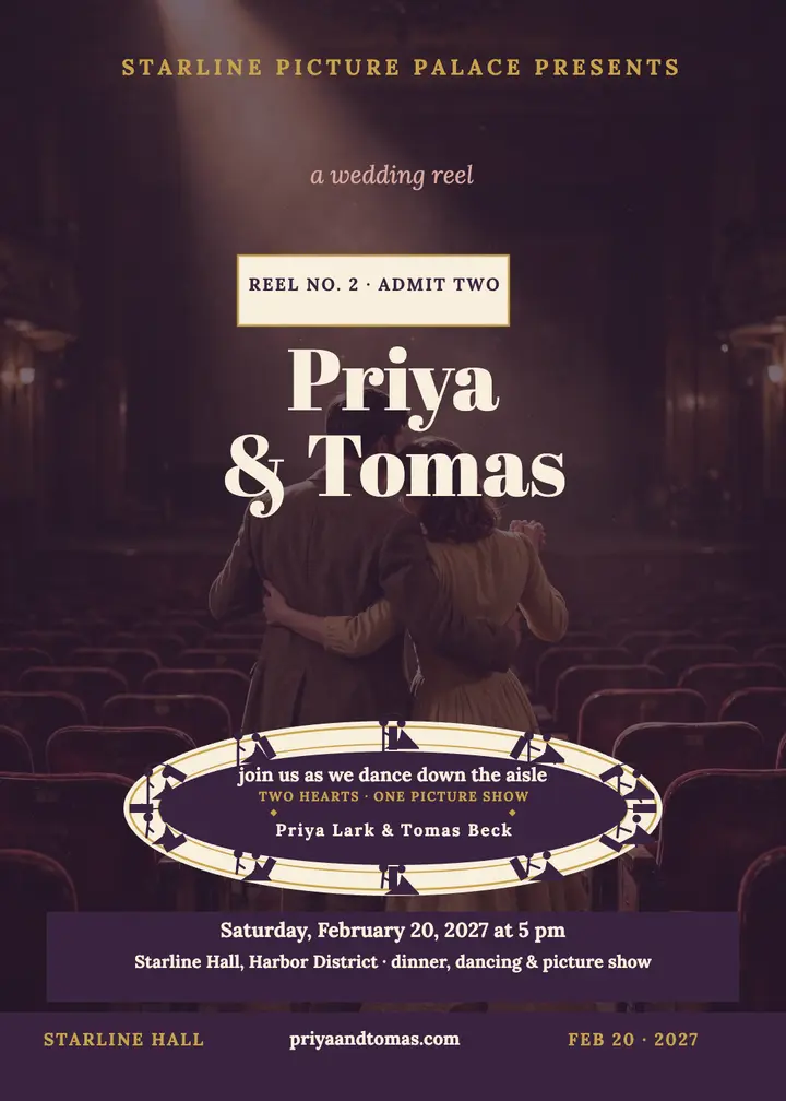 Priya and Tomas zoetrope wedding invite: wedding invitation template