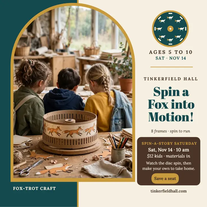 Fox zoetrope kids workshop post: kids museum workshop post template