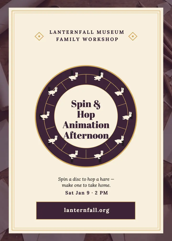 Spin and Hop hare animation afternoon invite template