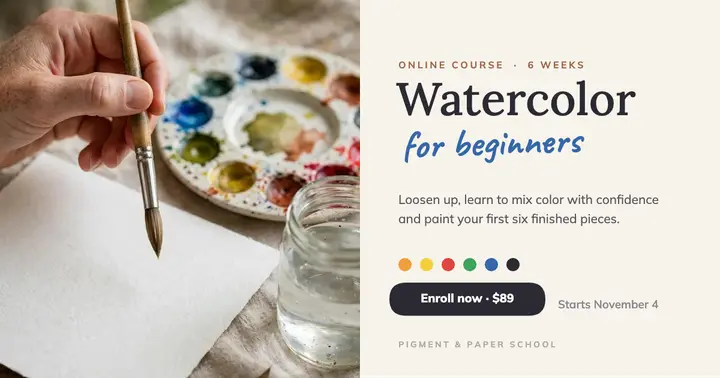 Watercolor for beginners template