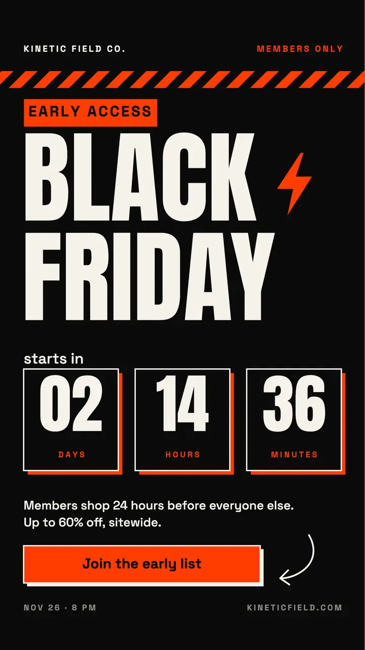 Early access countdown template
