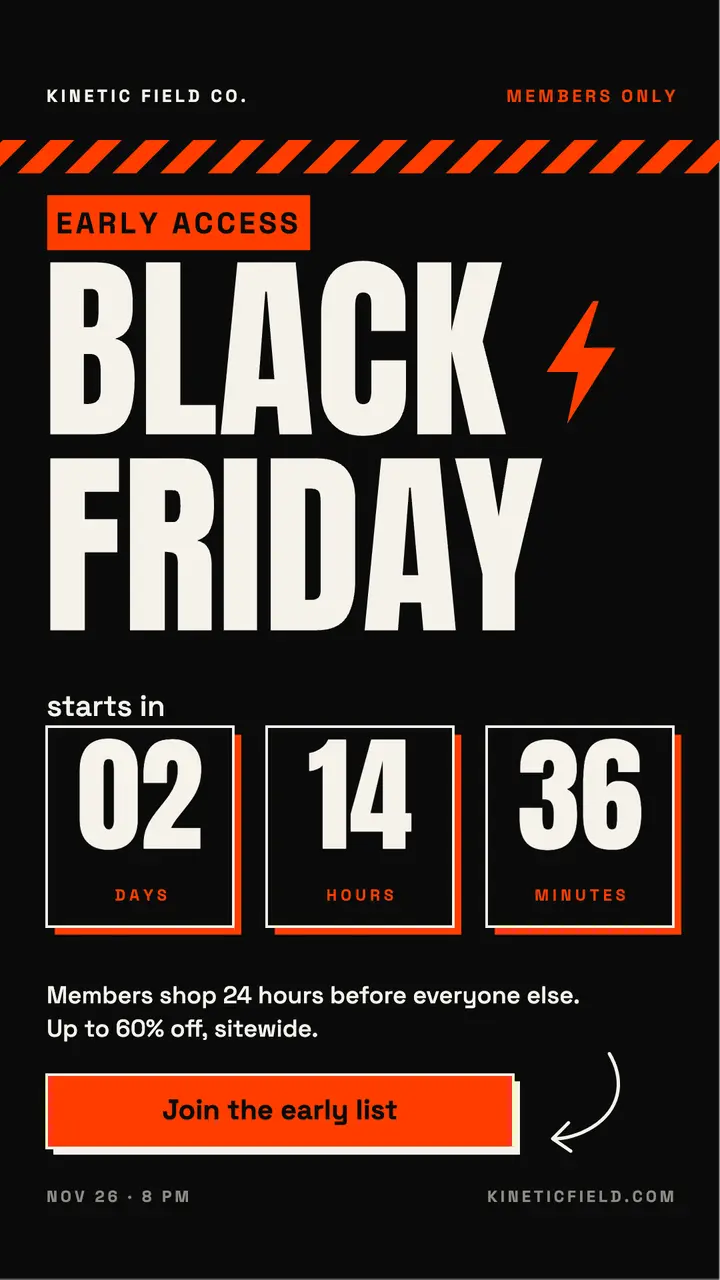 Early access countdown template