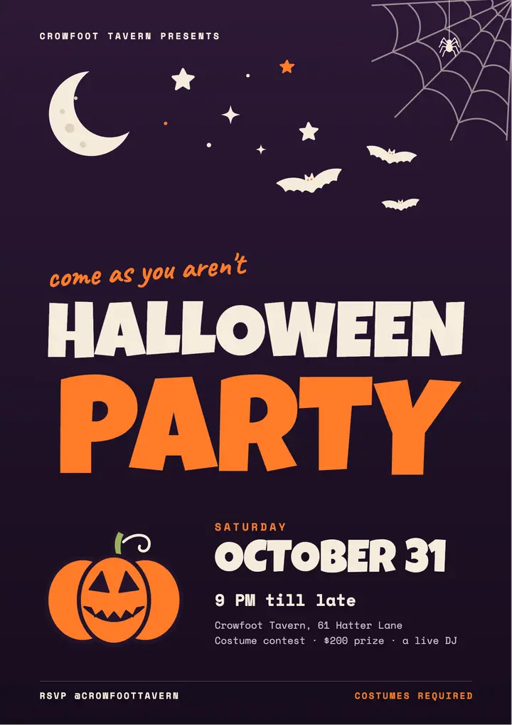 Halloween party night template