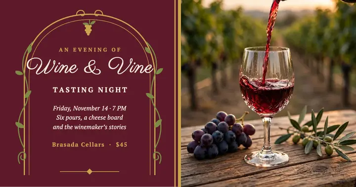 Art Nouveau wine tasting night template