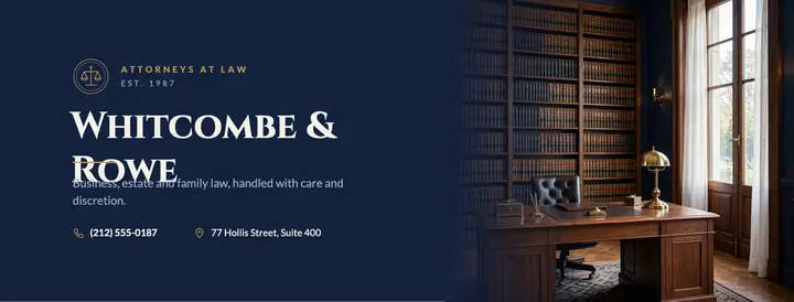 Navy and brass law firm cover template