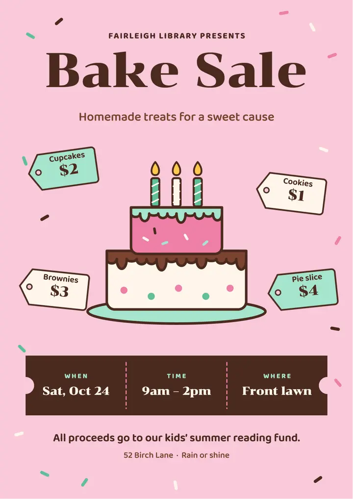 Doodle bake sale template