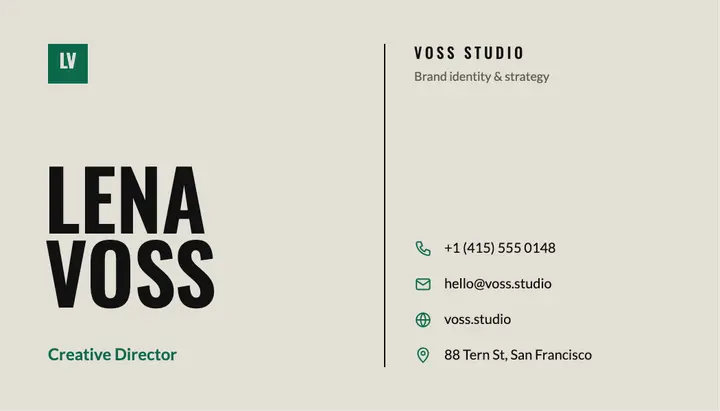 Swiss grid business card template