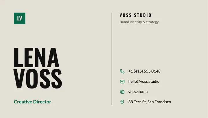 Swiss grid business card template