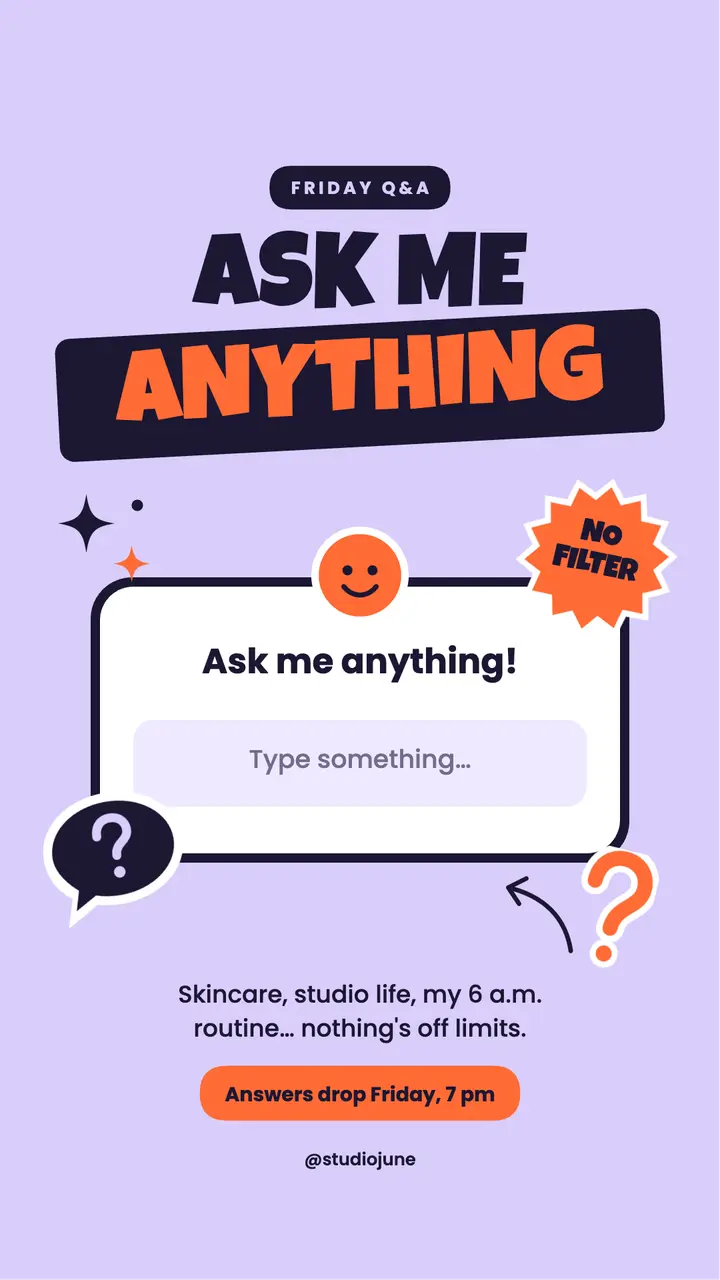 Ask me anything sticker story template