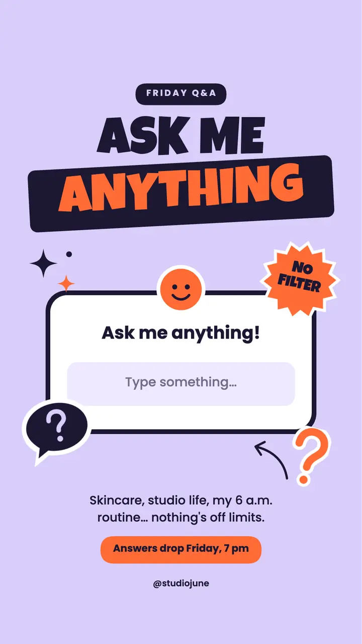 Ask me anything sticker story template