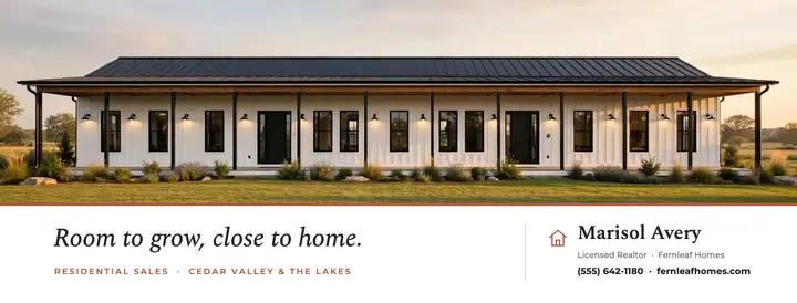 Farmhouse panorama realtor cover template