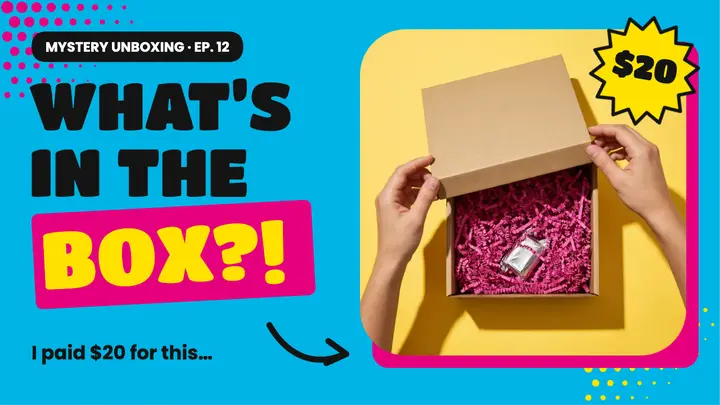 CMYK pop unboxing thumbnail template