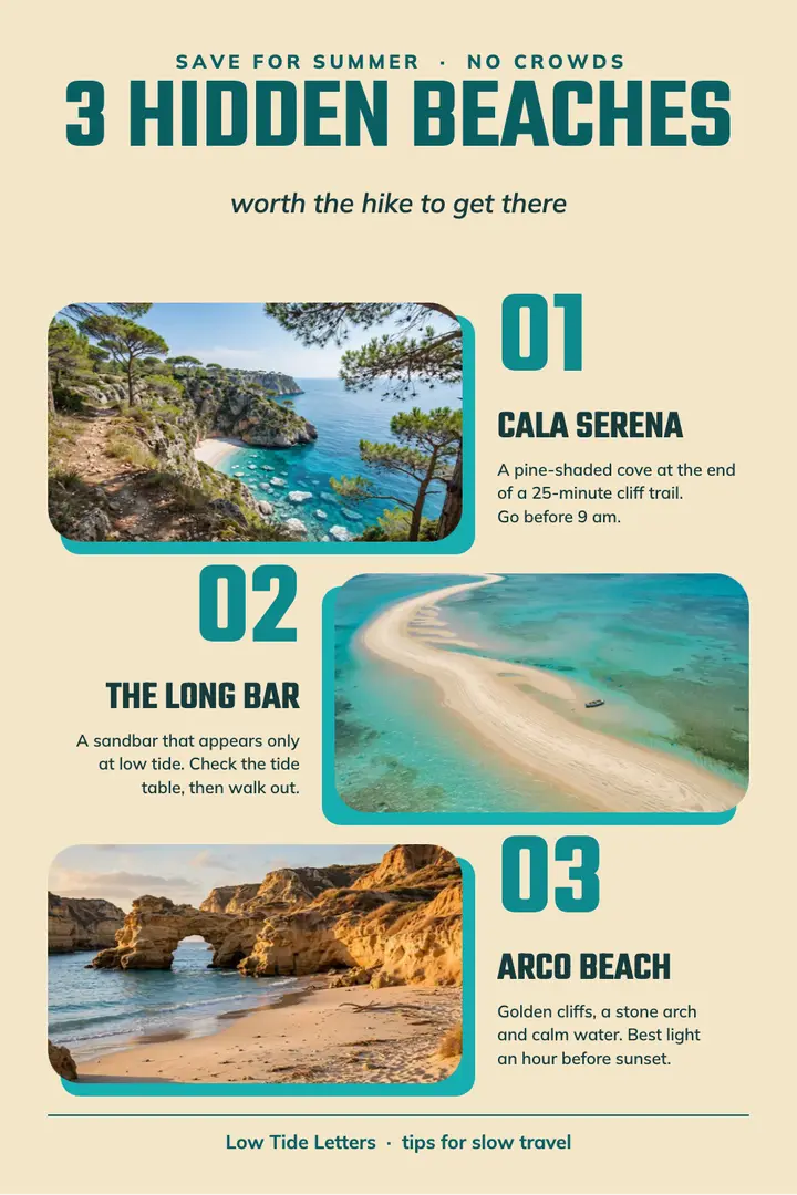 Numbered hidden beaches pin template