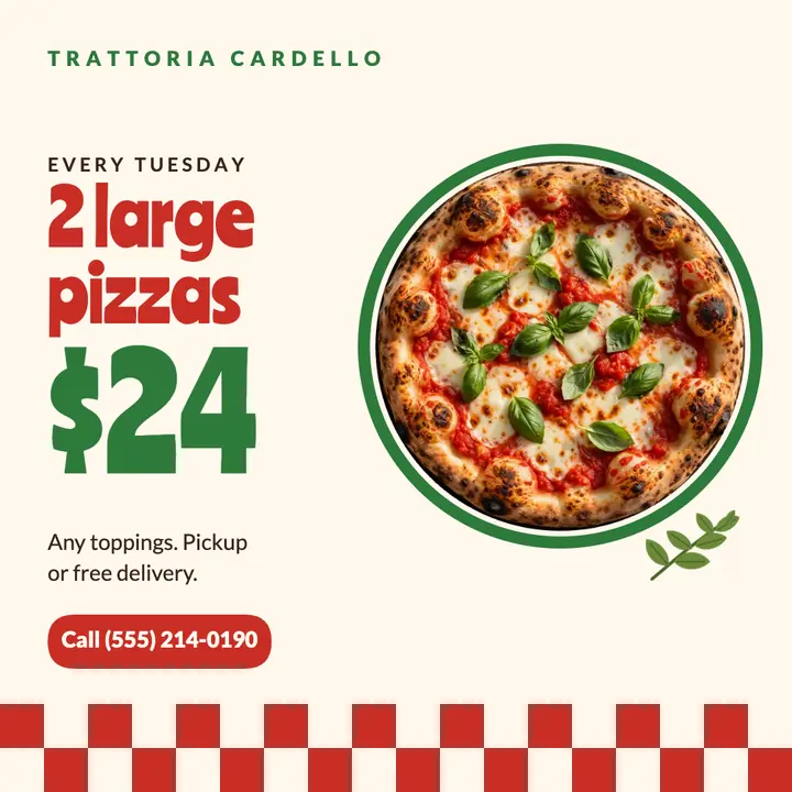 Trattoria pizza deal post template