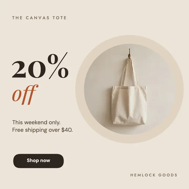 Tote sale template