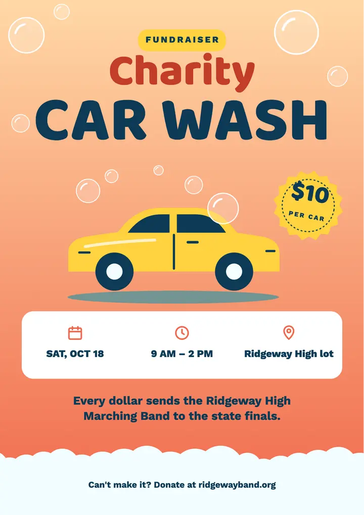 Bubbly charity car wash template