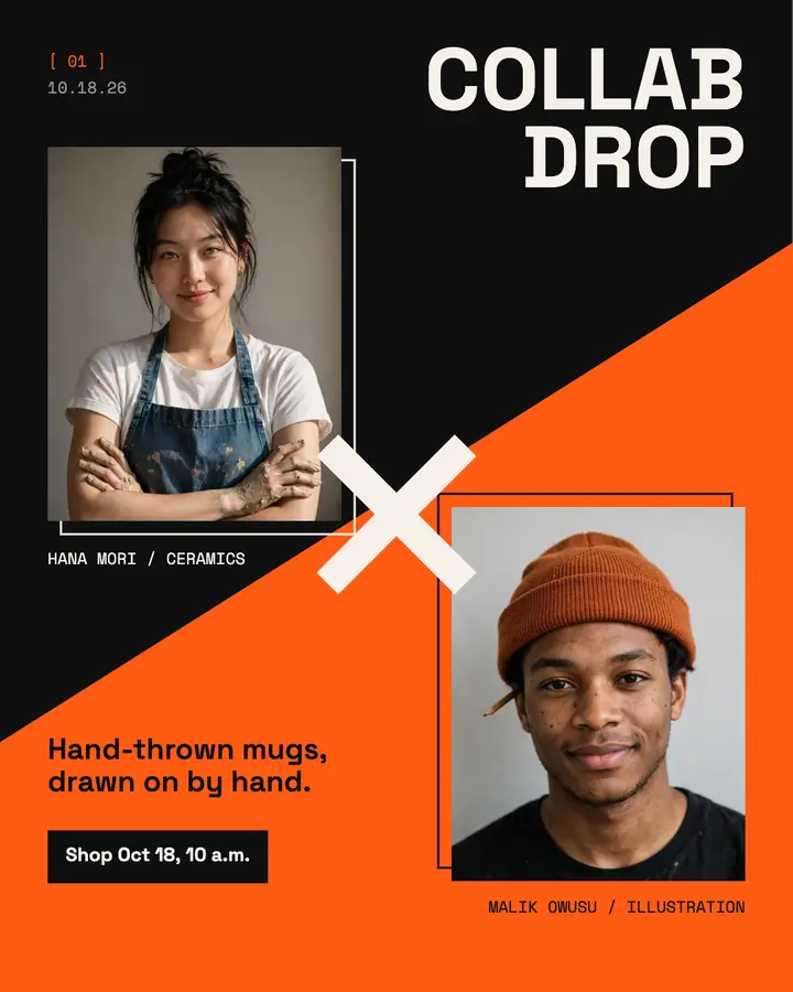 Split X collab drop template