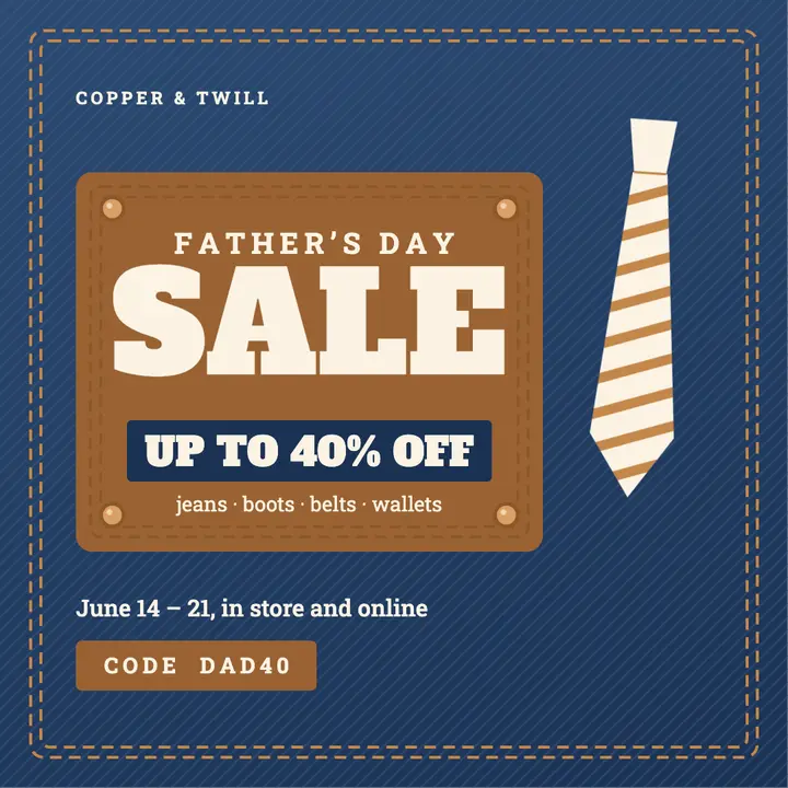 Denim and leather Father's Day sale template