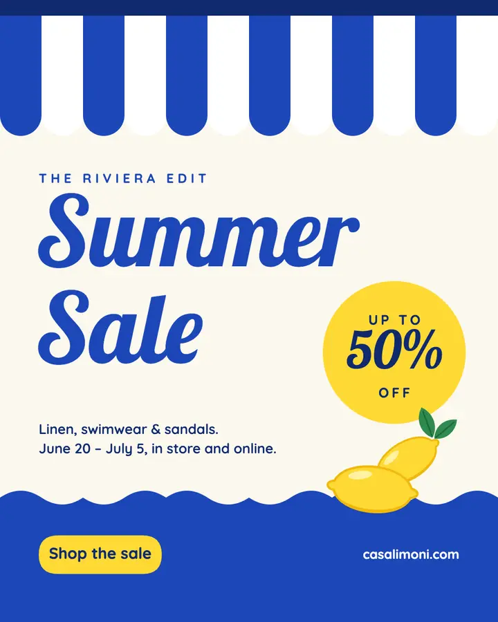 Riviera stripes summer sale template