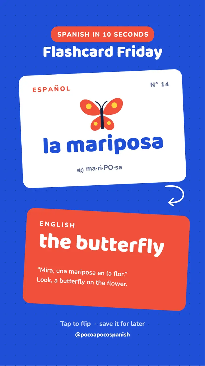 Spanish flashcard story template