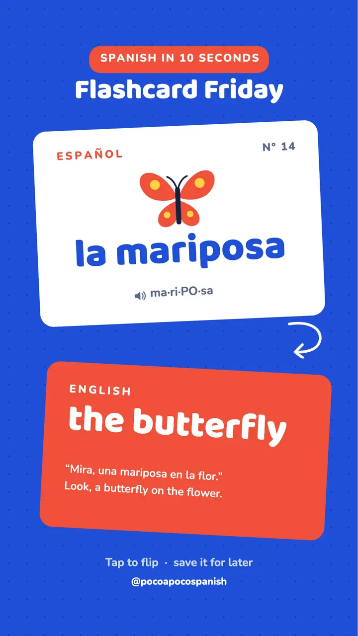 Spanish flashcard story template