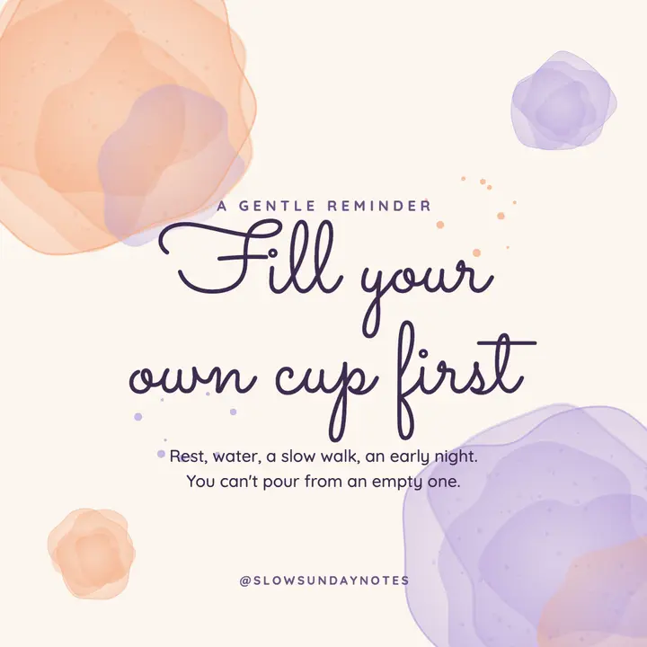Watercolor self care quote template