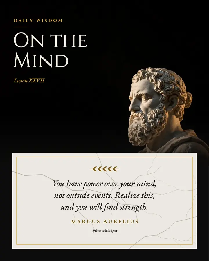 Marble bust stoic quote template